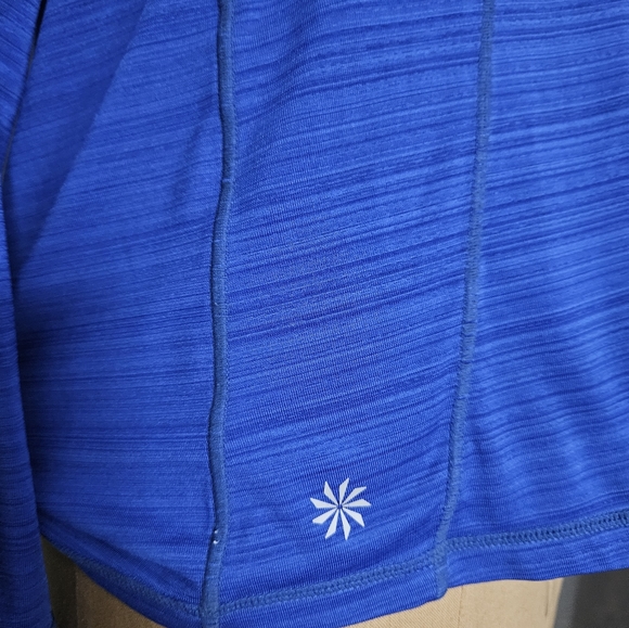 Athleta Long Sleeves Pacific Blue UPF 1/4 Zip Rash Guard Shirt Top Size XL - Picture 4 of 10